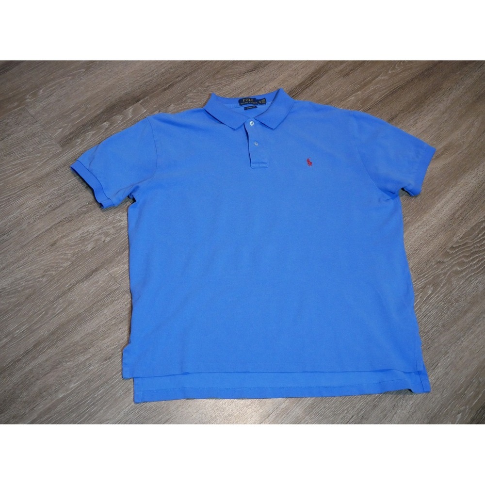 Polo‎ Ralph Lauren Mens XL Light Blue Cotton  Short Sleeve Polo Shirt